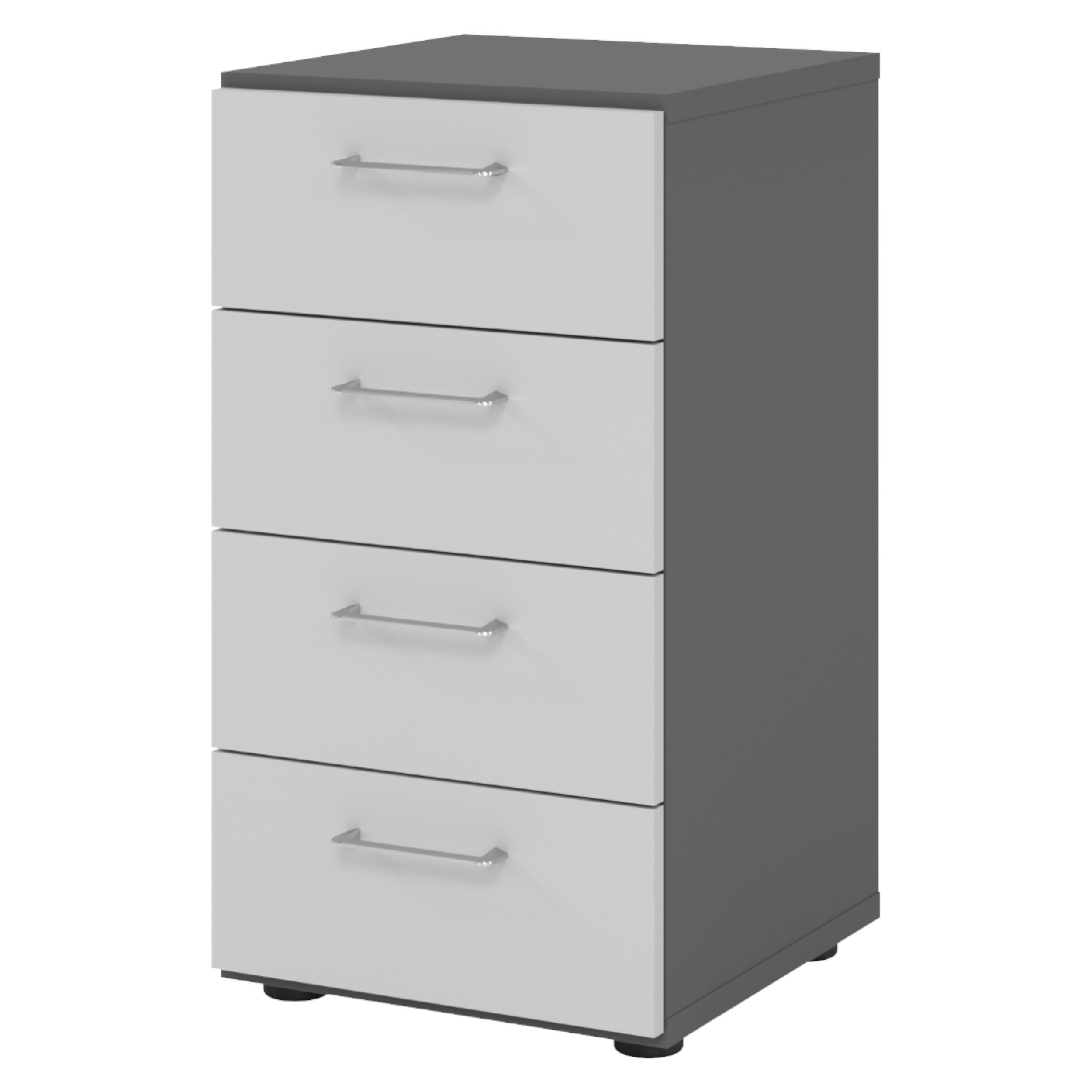 SCHUBLADENSCHRANK - 4 Schübe 42/40/74,8 cm in Graphitfarben/Grau - Graphitfarben/Grau, Holzwerkstoff (40/74.8/42cm) - bümö