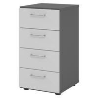SCHUBLADENSCHRANK - 4 Schübe 42/40/74,8 cm in Graphitfarben/Grau - Graphitfarben/Grau, Holzwerkstoff (40/74.8/42cm) - bümö