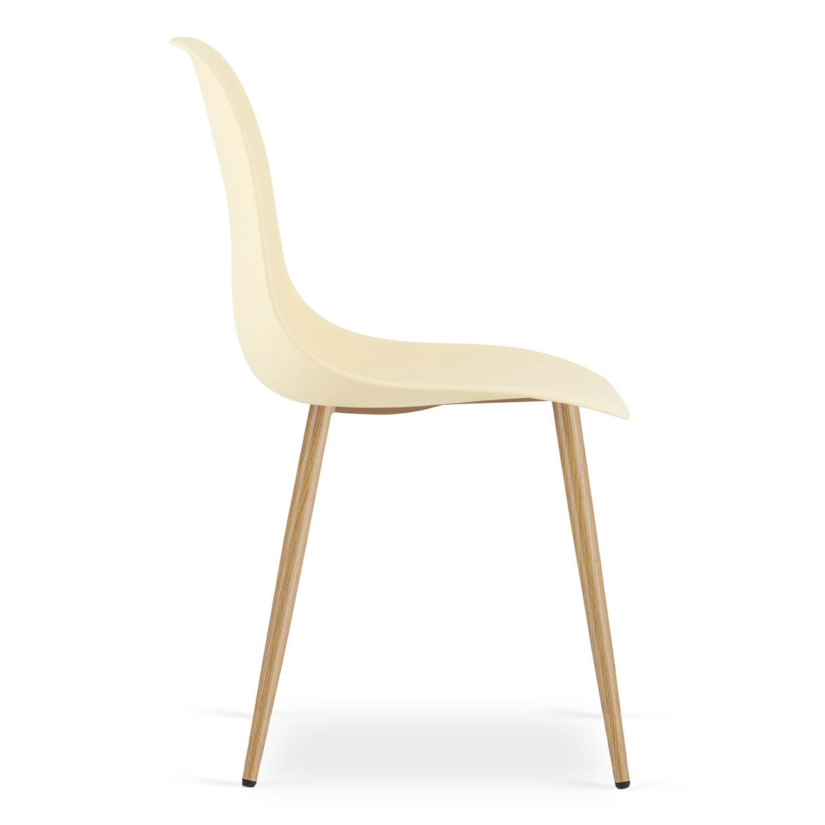 ESSZIMMERSTUHL KALEO cremefarbener Sitz, natürliche Beine - Creme/Naturfarben, Kunststoff (46/84/51cm) - Valora