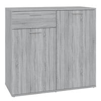SIDEBOARD mit 2 Türen, 1 Schublade 80/36/75 cm aus Holzwerkstoff Grau Sonoma Dekor - Grau/Silbereichenfarben, Holz/Metall (80/75/36cm) - vidaXL
