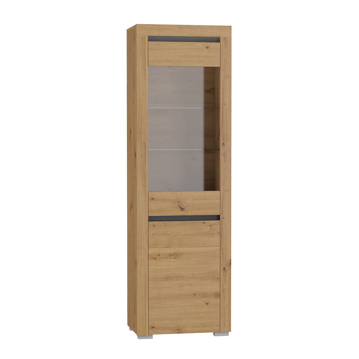VITRINE Kasla Holz und Anthrazitgrau - Braun, Holzwerkstoff (60/195/39cm) - Petits-meubles