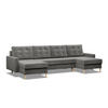 U-ECKSOFA MIT SCHLAFFUNKTION BLANK, Hellgrau - Grau, Textil (294/92/140cm) - Mebligo