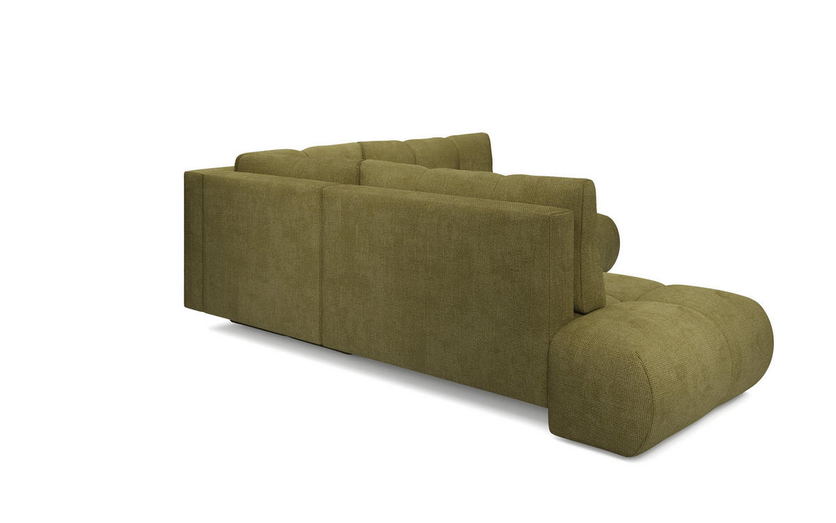 ECKSOFA DUCA II L-S Grün Chenille mit Schlaffunktion - Grün, Holz (266.5/266.5cm) - MASSENO