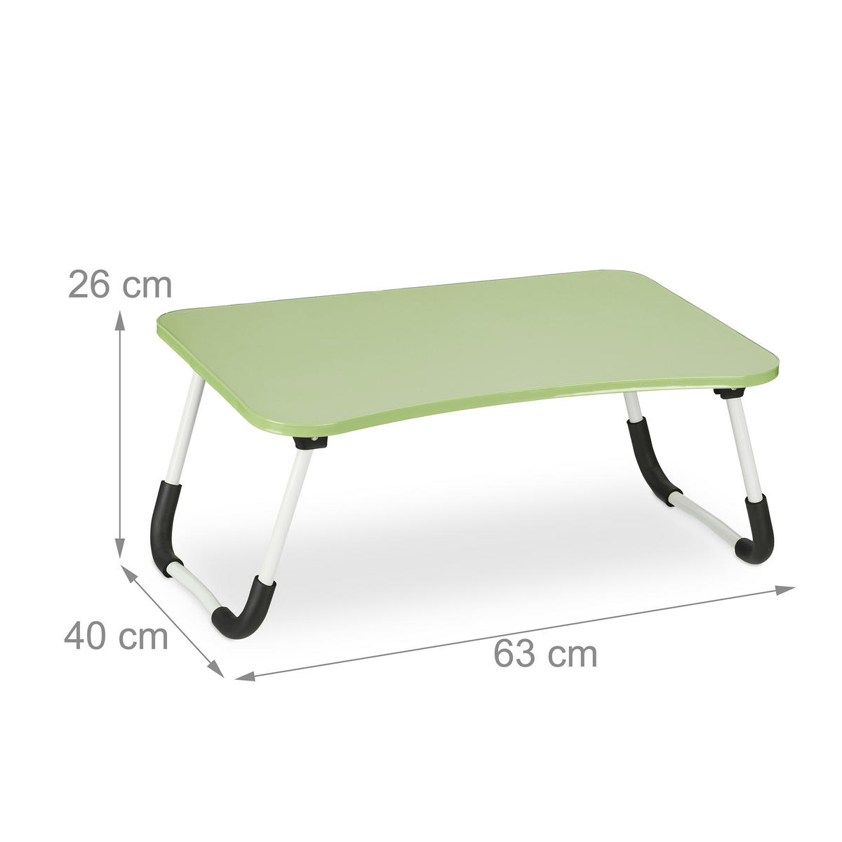 LAPTOPTISCH Grün klappbar - Grün, Holzwerkstoff/Kunststoff (40/63/26cm) - Relaxdays