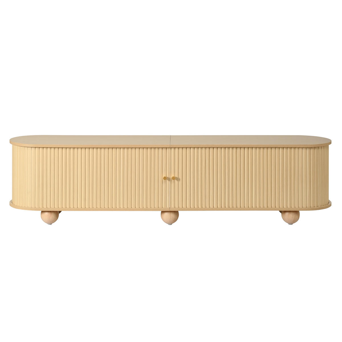 TV-ELEMENT2TLG Couchtisch und Set 180cmReliefoptik mit Schiebetüren Natur - Naturfarben, Holz (82.5/10.01/97cm) - Raelunyi