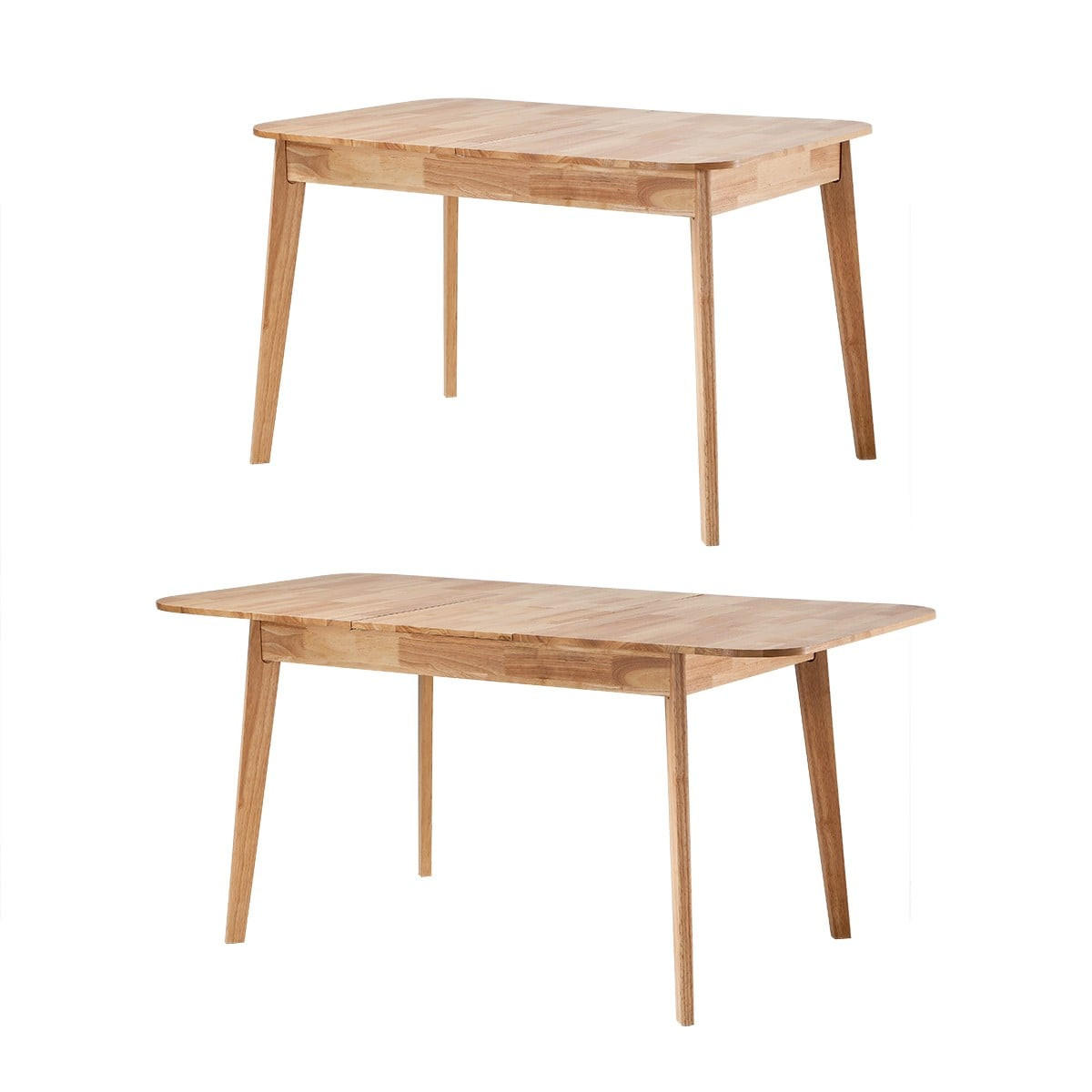 ESSTISCH Ausziehbarer 120-160 cm aus Gummibaumholz 80/75/120-160 cm - Nussbaumfarben, Holz (86.5/80/75cm) - Calicosy