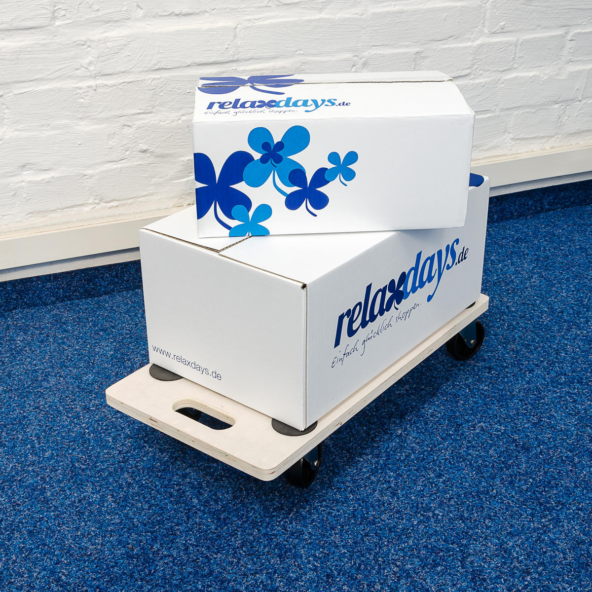 PREPRAVNÝ vozík - svetlohnedá, kompozitné drevo/plast (58/11/30cm) - Relaxdays