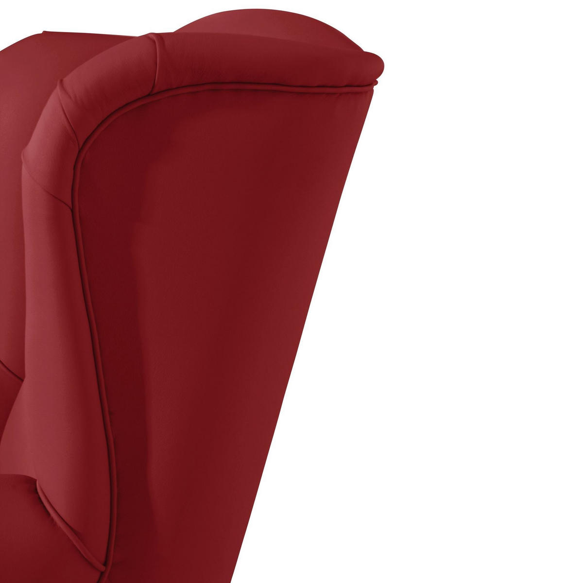 OHRENBACKENSESSEL Kasha Bezug Kunstleder Buche natur / chilli - Rot/Buchefarben, Kunststoff (93/103/87cm) - 58aufmkessel