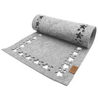 TISCHLÄUFER WEIHNACHTSSTERN - Hellgrau, Textil (150/40/1cm) - Miqio Design