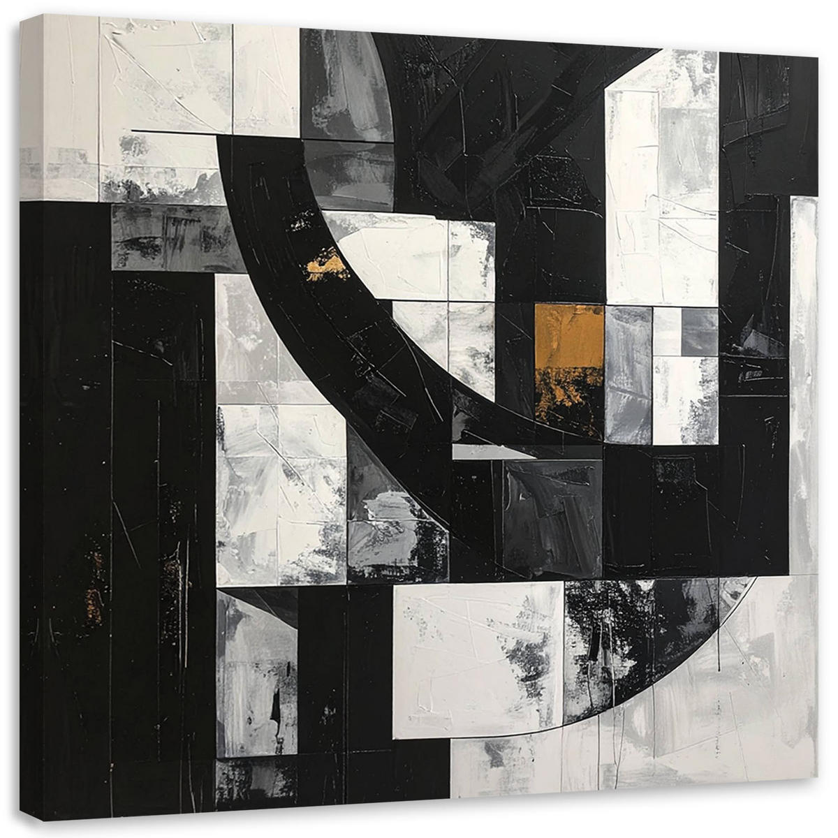 LEINWANDBILD 3D und geometrisch 60x60cm - Schwarz, Textil (60/60cm) - Feeby