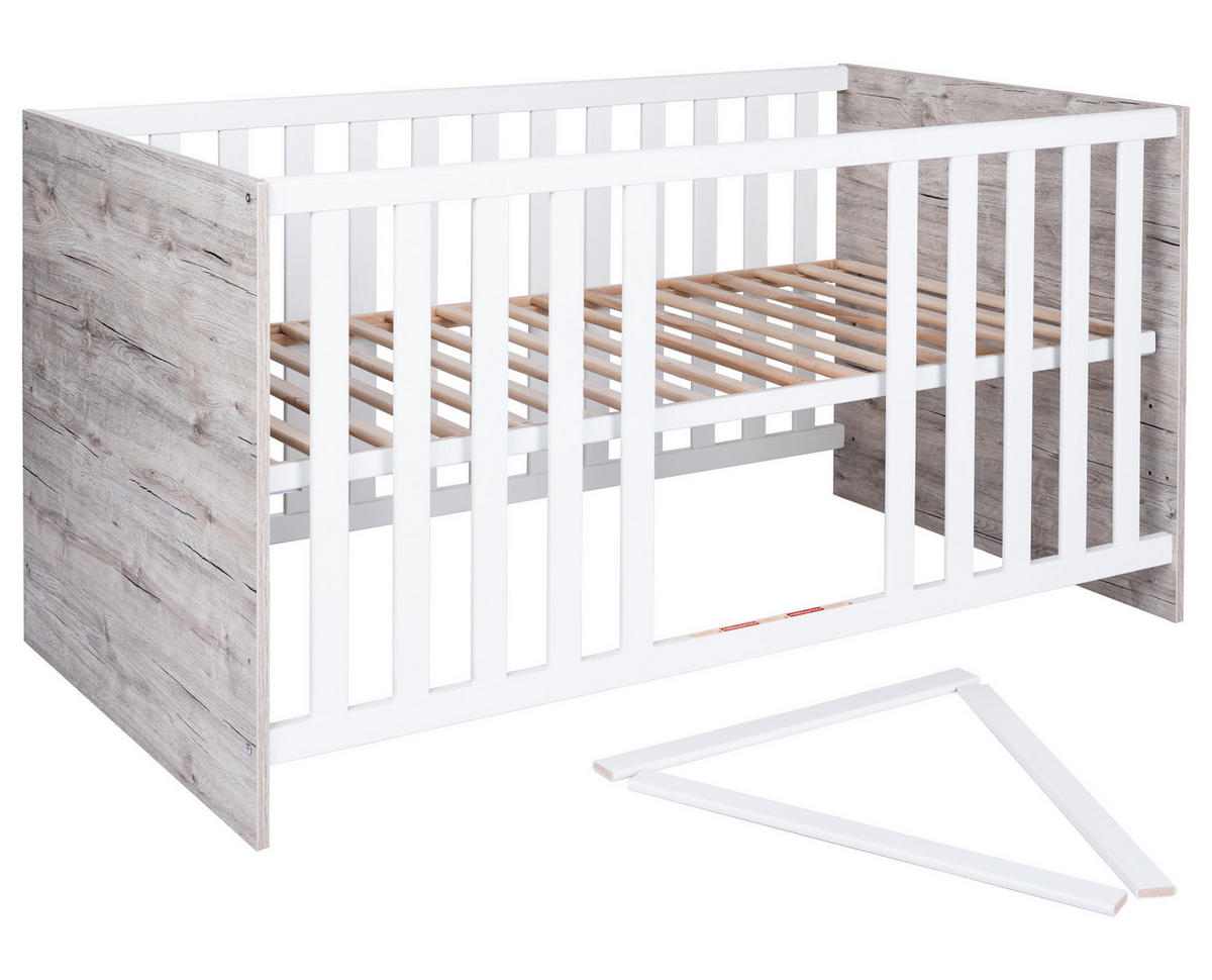 BABYZIMMER Set Bente 3-tlg. - Eichefarben/Silberfarben, Holz/Holzwerkstoff (1/1/1cm) - arthur berndt