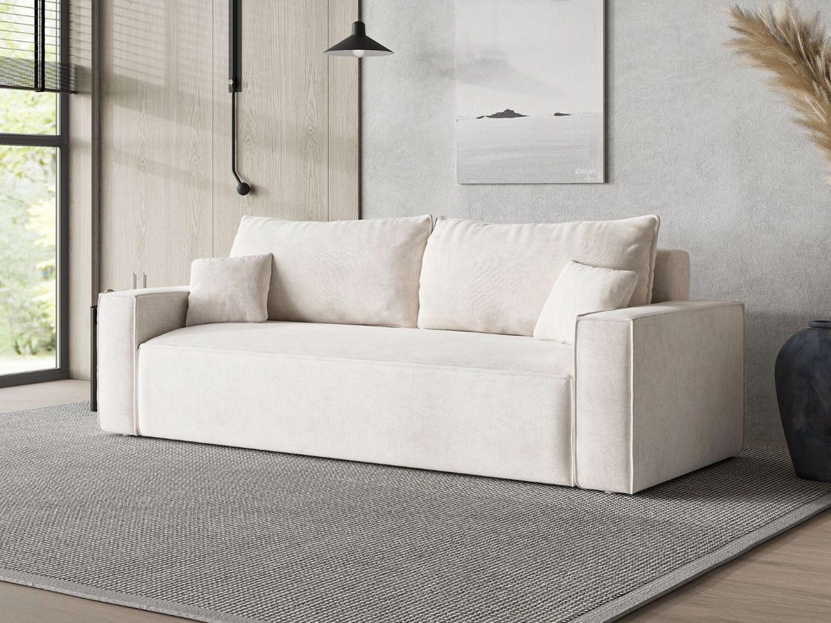 SOFA 230/90/70 Creme Sivra - Creme, Kunststoff/Textil (230/70/90cm) - Graingold