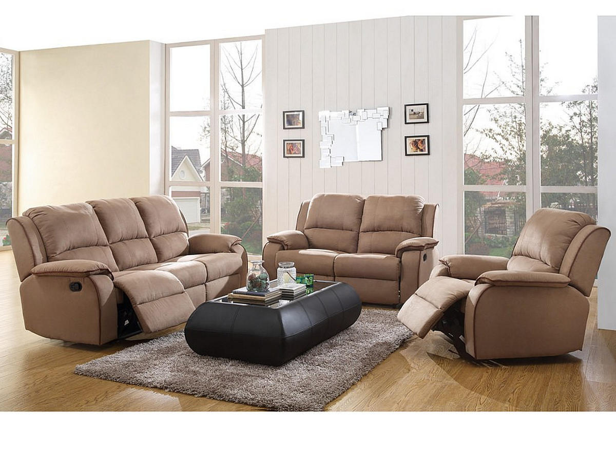 RELAXSESSEL - 1 -Sitzer - Microfaser - taupe - HERNANI - Braun, Textil (100/99/96cm) - Vente-Unique