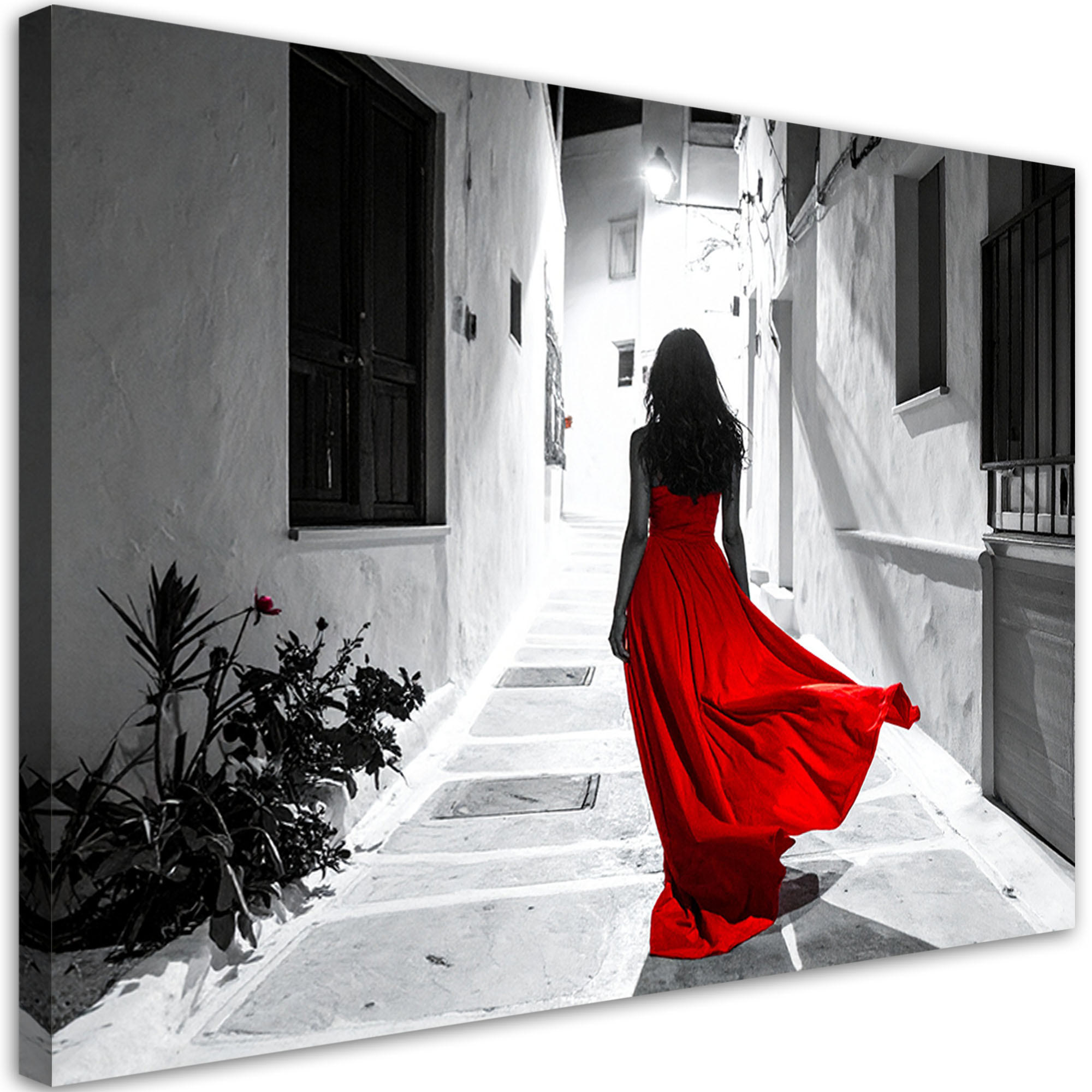 LEINWANDBILD Menschen & Charaktere 90x60cm - Rot, Textil (90/60cm) - Feeby