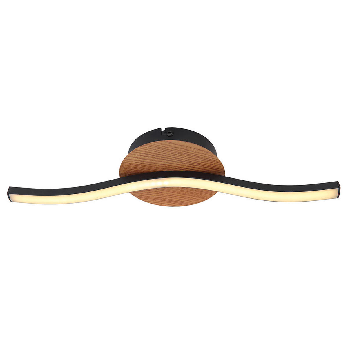 LED DECKENLEUCHTE Metall Holzoptik Schwarz - Schwarz, Metall (45/13/7.3cm) - Globo Lighting