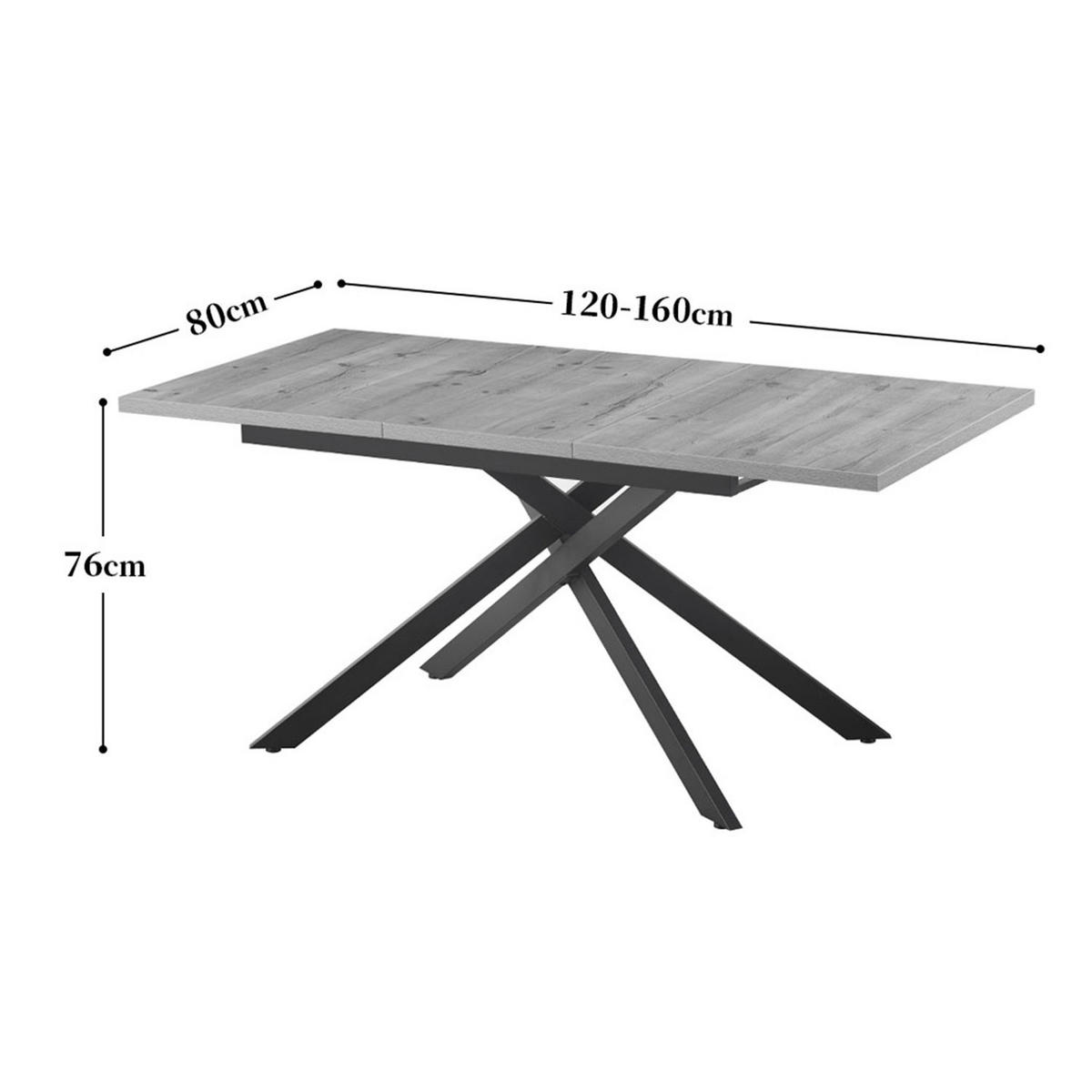 ESSTISCH LARS 120-160/80/76 cm Sandeiche - Sandfarben, Holz (80/120/76cm) - B&D Home