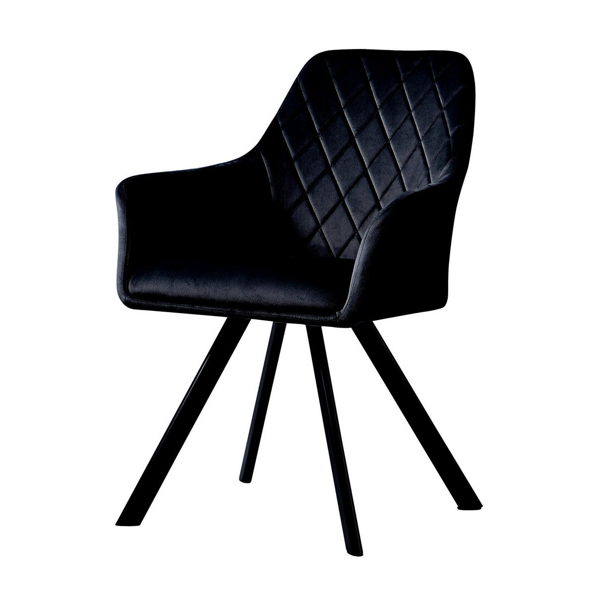 ESSZIMMERSTUHL MASON Samt 2er Set Schwarz - Schwarz, Textil (58/85/60cm) - SVITA