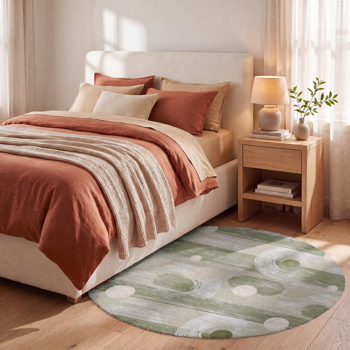 KOBERCE - Umelecké - Moderné - Zelené - 120x120 cm - olivovozelená, textil/plast (120/0.4cm) - OnlyWow