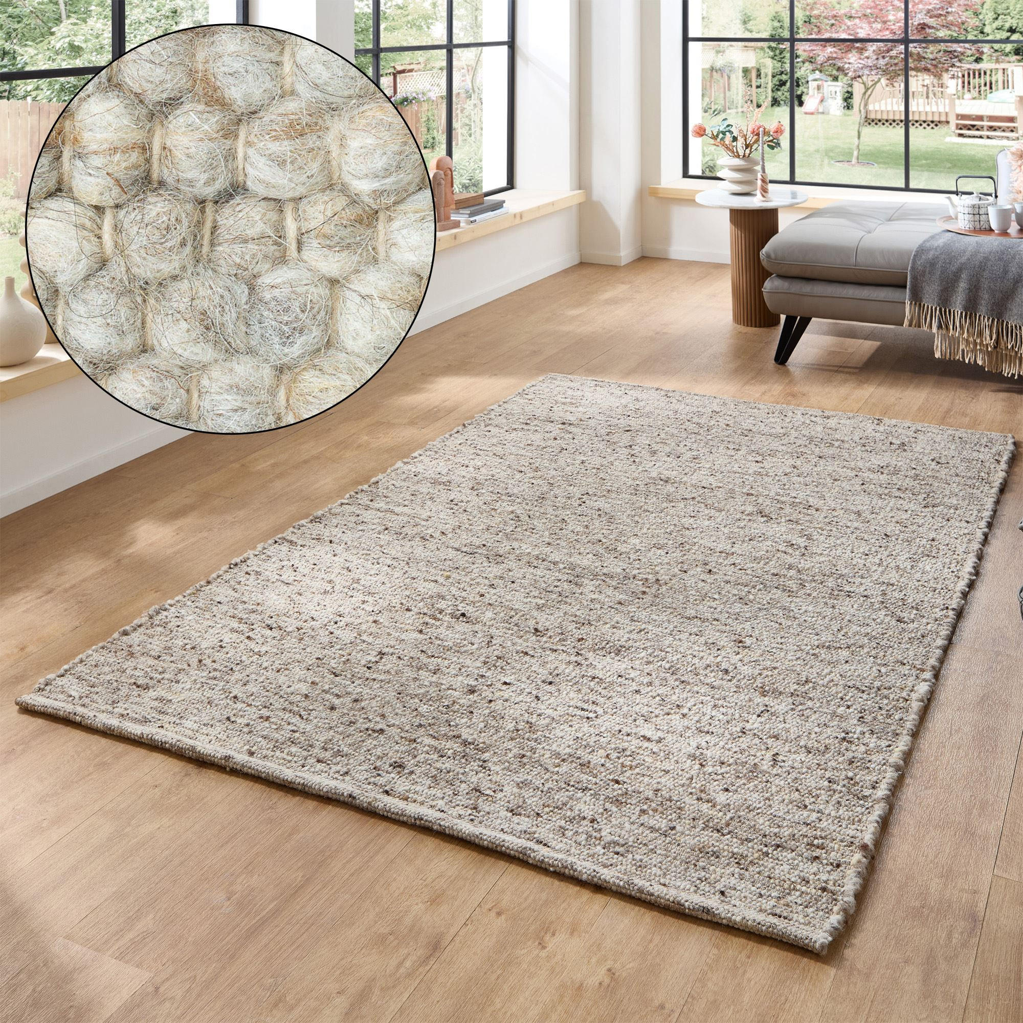 HANDWEBTEPPICH Anden 200x250 cm - Sandfarben, Textil (200/250cm) - Rug and Roll