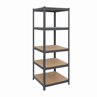 RAFT Antracit pentru sarcini grele metal 5 rafturi - antracit, material plastic/compozit lemnos (80/200/60cm) - Relaxdays