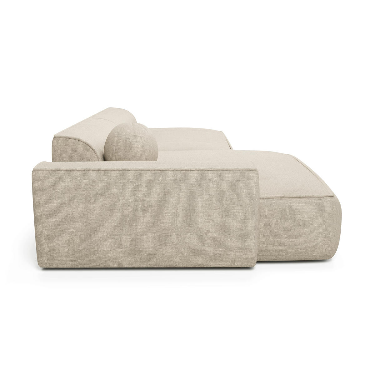 ECKSOFA LINKS Rastergewebe Creme 260cm - Creme, Textil (155/260cm) - Sia Home