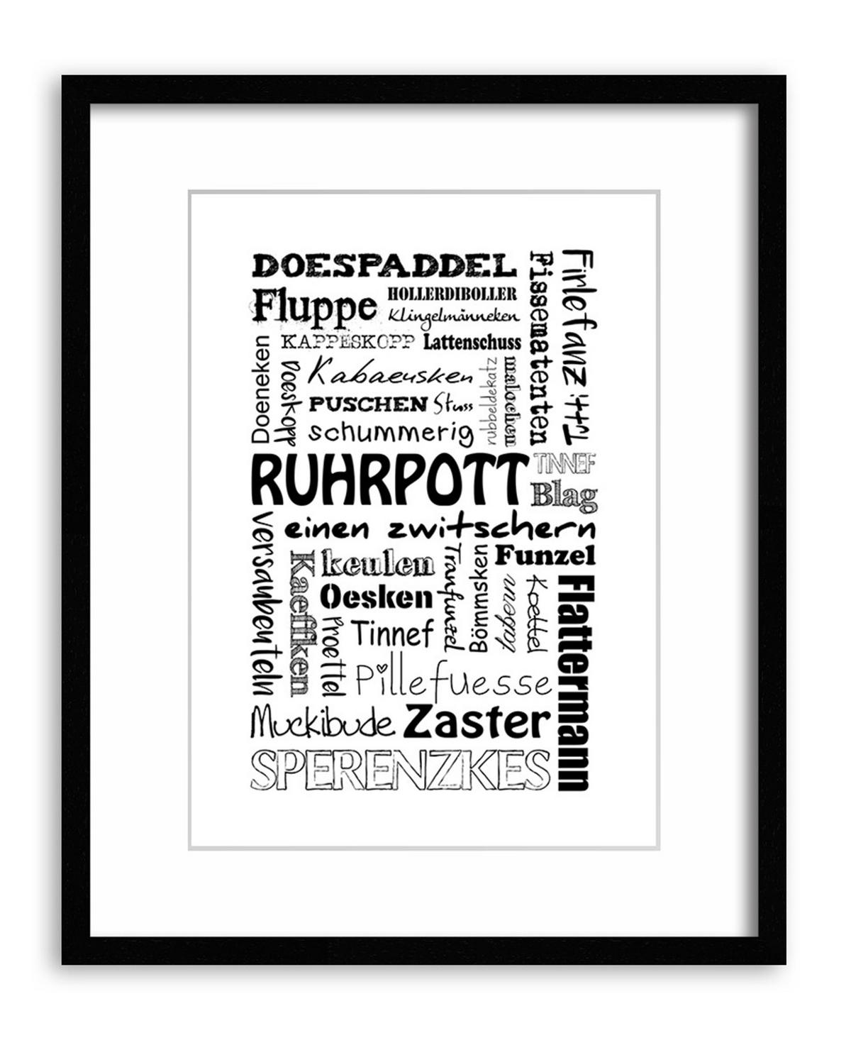 POSTER DIN A4 21x29,7 cm Ruhrpott Ruhrgebiet Typografie - Weiß, Papier (21/29.7/2cm) - artissimo