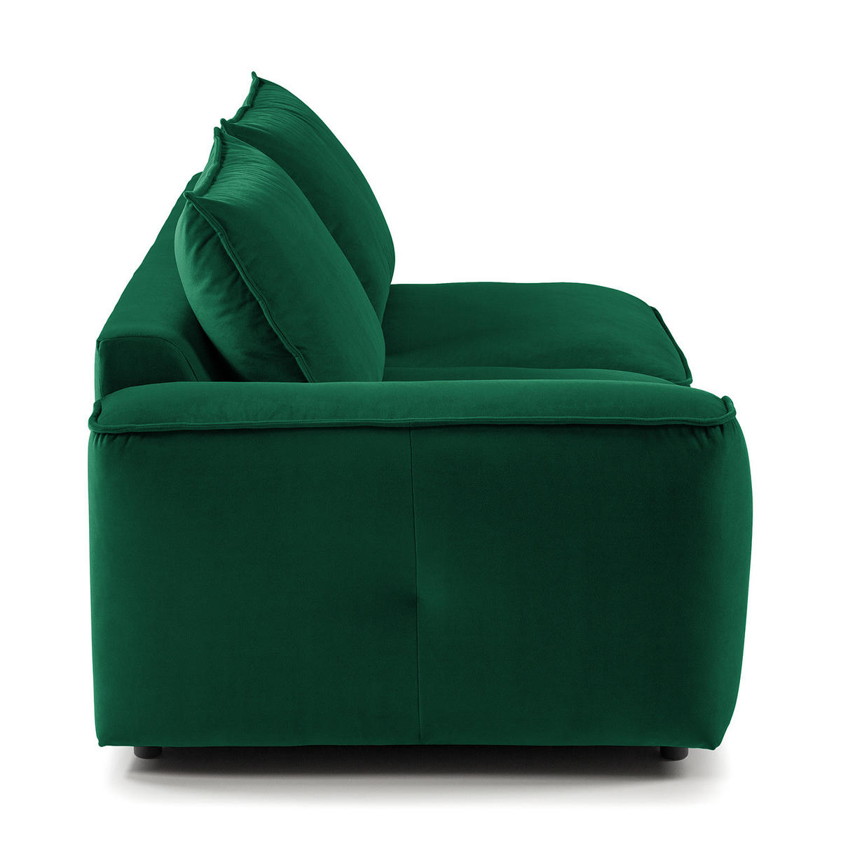 2,5-SITZER SOFA - modular - Dunkelgrün/Schwarz, Holz/Kunststoff (189/80/99cm) - home24