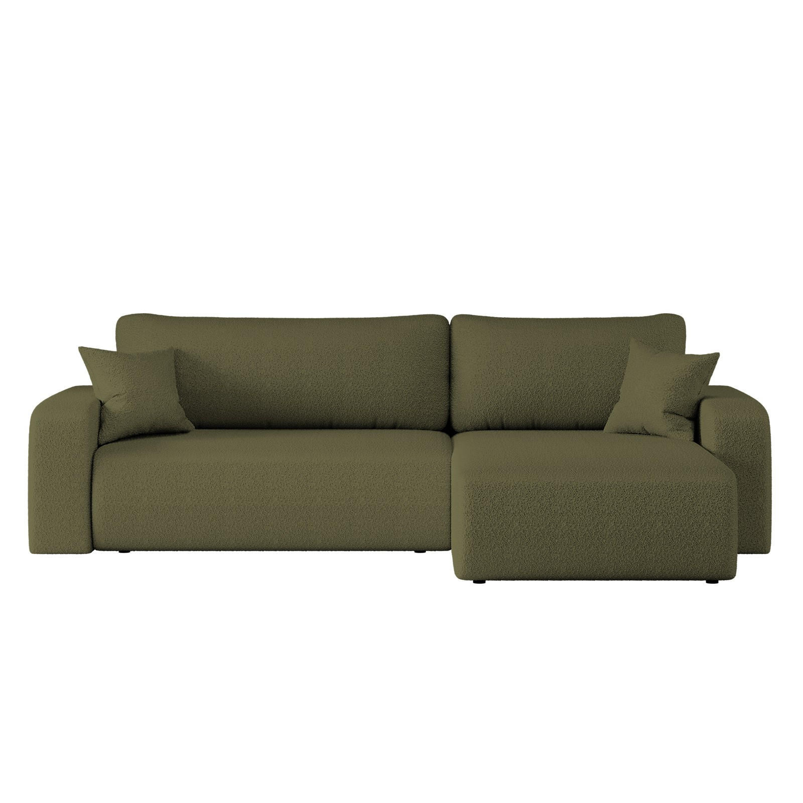 SCHLAFSOFA MILANO XL Und Bettkasten Stoff Quelle Olive Rechts - Olivgrün, Holz (274/82/145cm) - Kaiser Möbel
