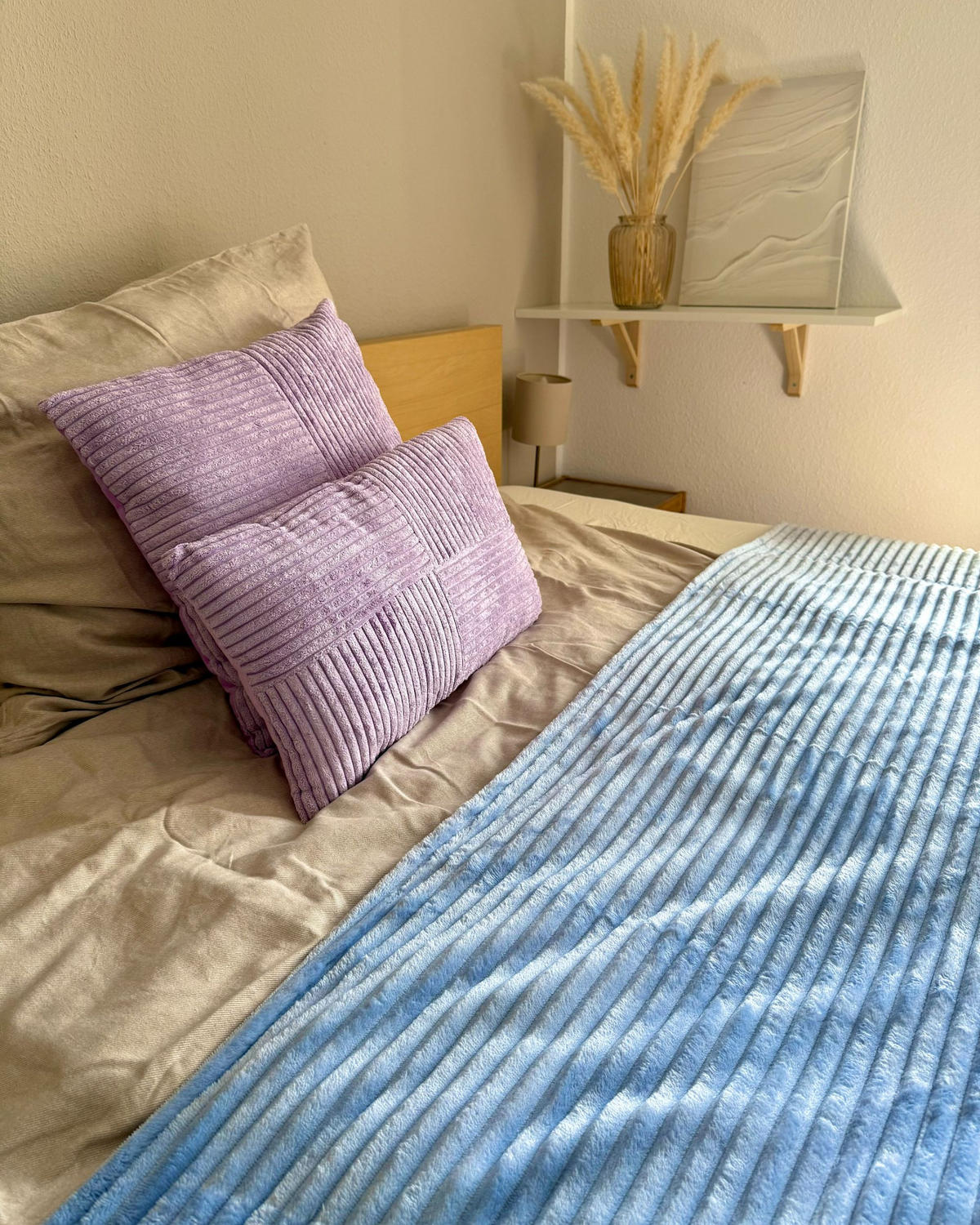 DEKORATIVNÍ POLŠTÁŘ CORD sada 2 ks Fialový 43/43 cm Millet - fialová, textil (43/43cm) - Beliani