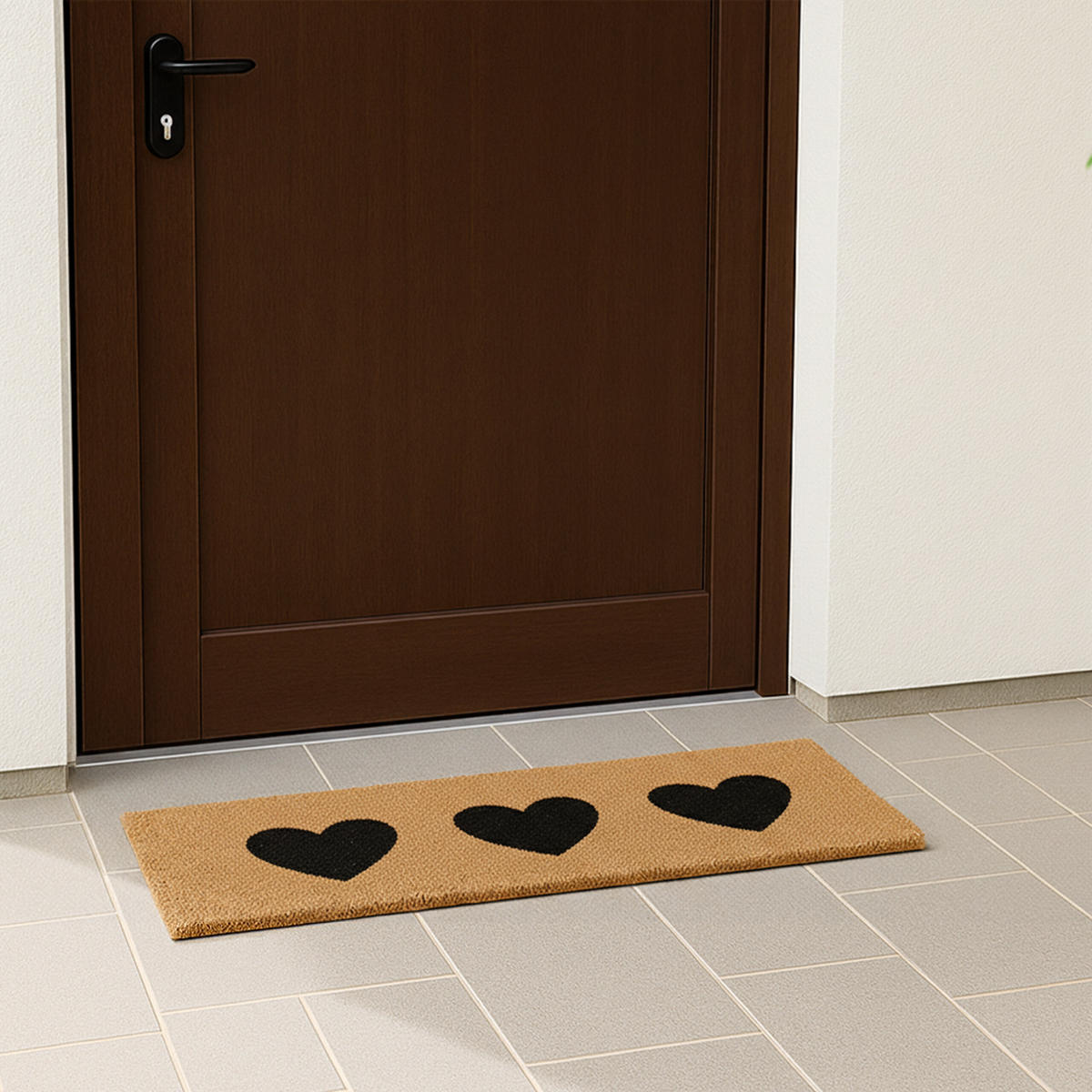 ROHOŽ - svetlohnedá, textil/plast (75/25cm) - Relaxdays