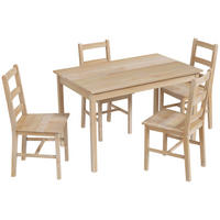ESSGRUPPE DE-39274 118/73 cm Tisch mit 4 Stühlen Naturholz - Naturfarben, Holzwerkstoff (118/75/73cm) - ComfortXL