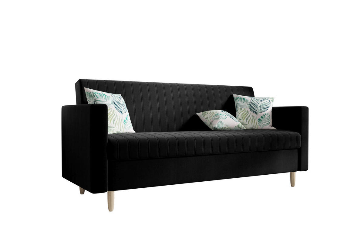 SOFA MELISA mit Schlaffunktion RIVIERA 100 mit Stauraum - Schwarz, Textil (87/95/216cm) - Bedante