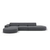ECKSOFA links Jodie aus strukturiertem Stoff dunkelgrau 4 Sitzplätze - Dunkelgrau, Textil (166/342cm) - Micadoni