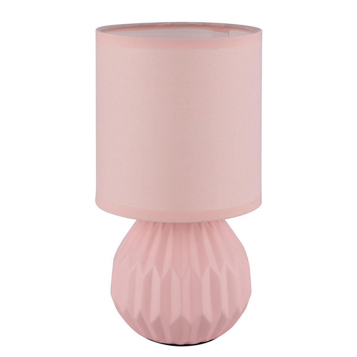 TISCHLEUCHTE Keramik Rosa Textil 2er Set - Rosa, Keramik (12/12/23cm) - Globo Lighting