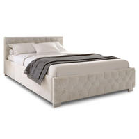 POLSTERBETT Nizza beige 180x200 cm mit Matratze - Beige, Holzwerkstoff (180/200cm) - Juskys