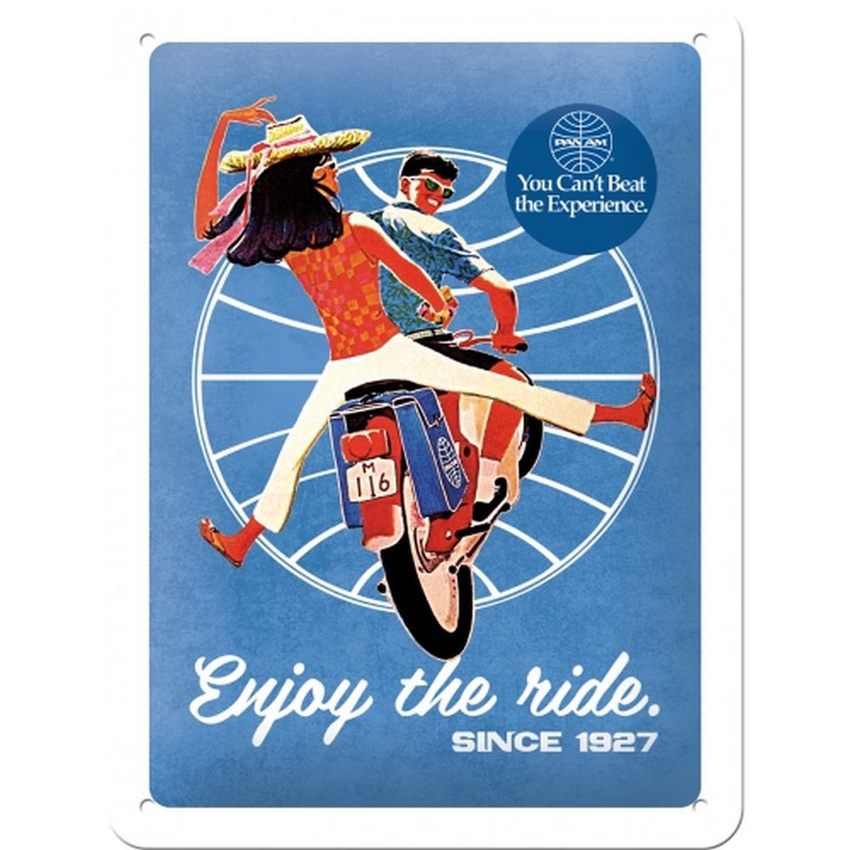 BLECHSCHILD 15/20 cm Pan Am Enjoy the Ride - Multicolor, Metall (15/20cm) - Nostalgic-Art