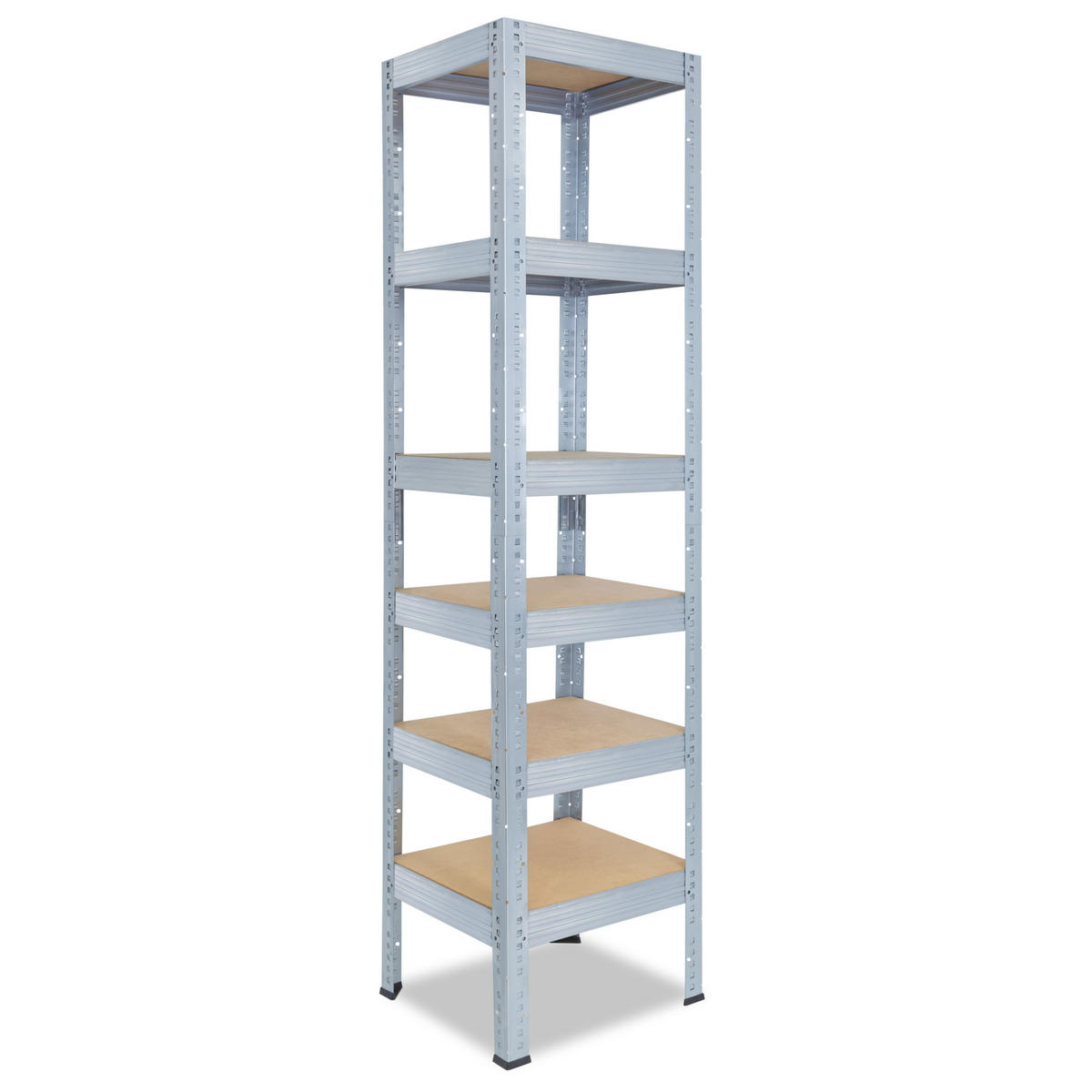 SCHWERLASTREGAL PRO 230x60x60 cm in verzinkt mit 6 Böden und 166 kg Traglast pro Boden - Silberfarben, Metall (60/230/60cm) - shelfplaza
