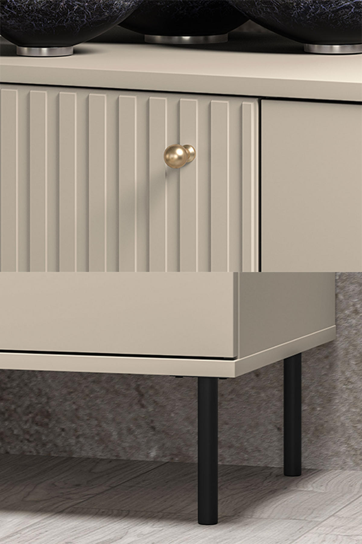 SIDEBOARD Sophie kaschmir matt 120 / 40 / 85cm - Beige, Holz/Holzwerkstoff (120/85/40cm) - Feldmann-Wohnen