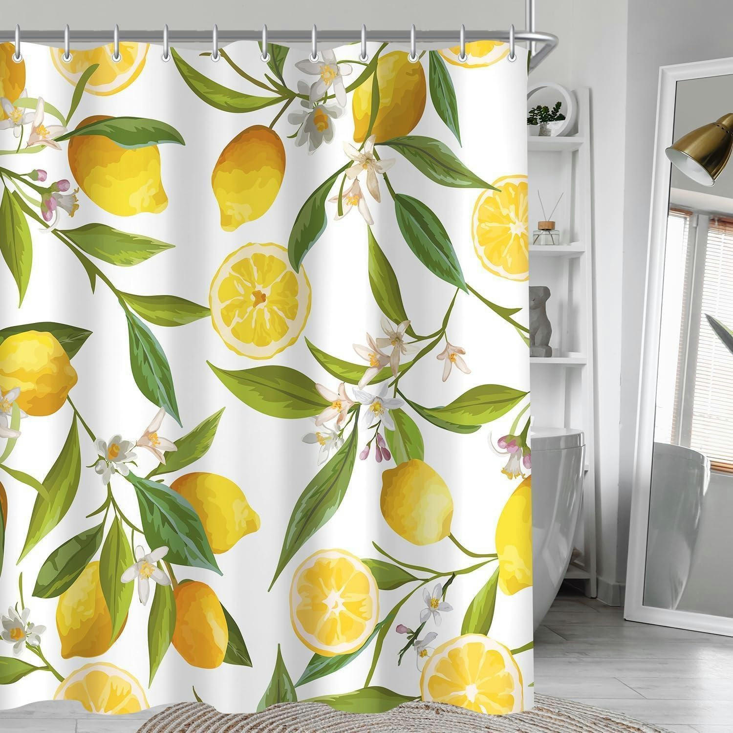DUSCHVORHANG Zitrone Blatt 150 x 200 cm - Multicolor, Textil (150/200cm)