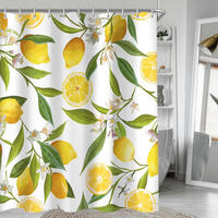 DUSCHVORHANG Zitrone Blatt 150 x 200 cm - Multicolor, Textil (150/200cm)