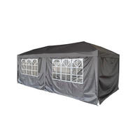 PAVILLON Riga 6x3m Schwarz Kunststoff Gartenpavillon Gartenlaube - Schwarz, Kunststoff (300/260/600cm) - DELUKE