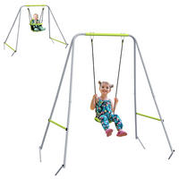 SCHAUKEL DE-17963 2-in-1 mit Baby- & Kinderschaukel Grün - Grün, Metall (160/182/180cm) - ComfortXL