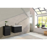 BADMÖBELSET 2TLG. PARMA - Schwarz Hochglanz, Holz (40/65/35cm) - SAM