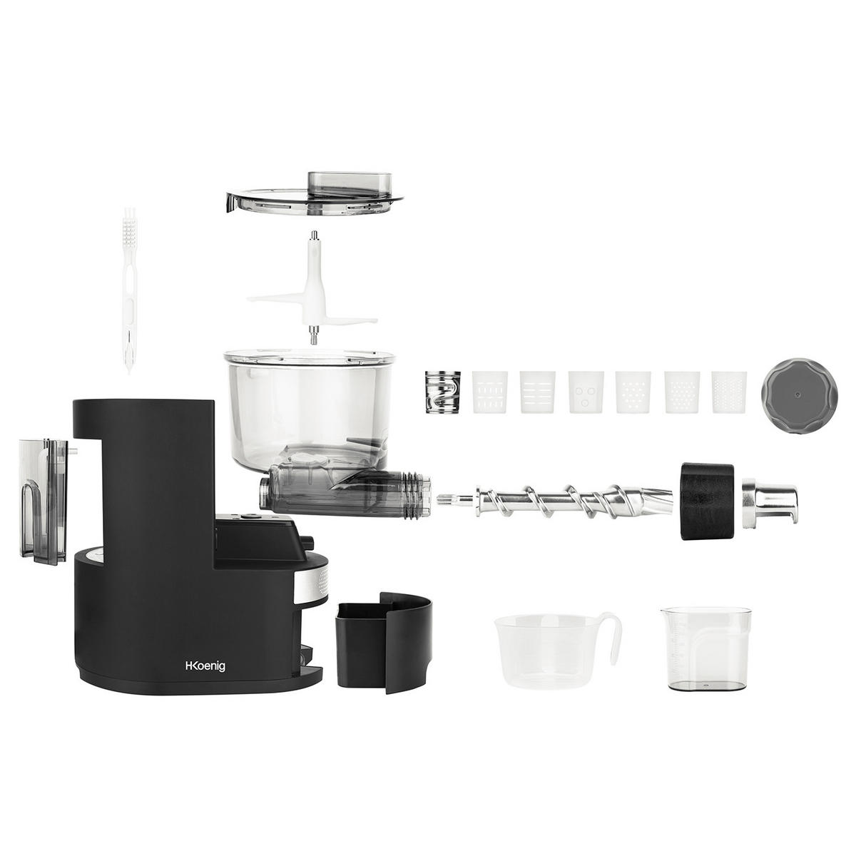 NUDELMASCHINE Homy90 Schwarz, 600 g, 375 ml Wasser, 6 automatische Programme, Glutenfrei, integrierte Waage, 220 W - Schwarz, Metall (39/33.3/19.6cm) - HKoenig