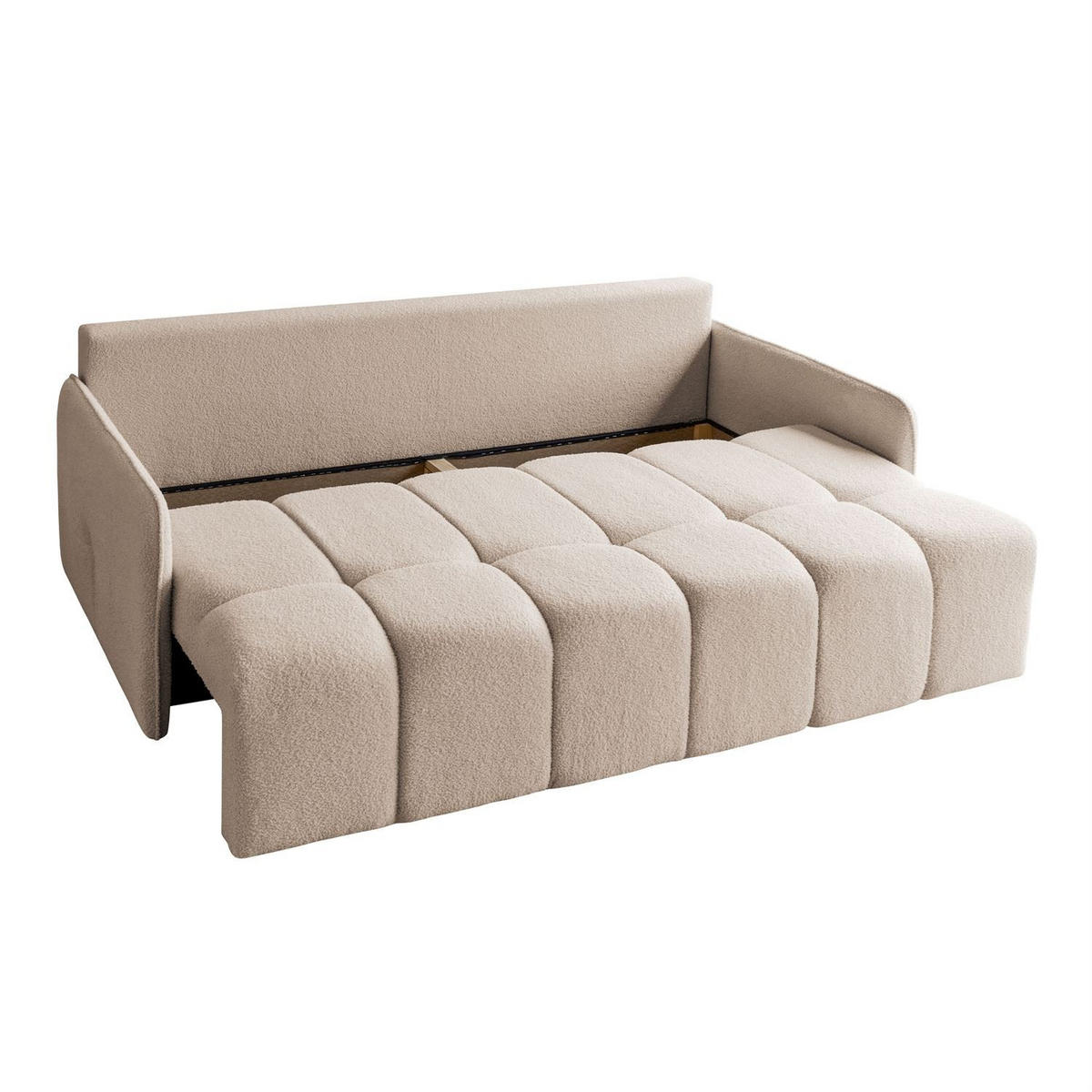Schlafsofa Morena, zweisitzig, mit Schlaffunktion, Quelle 05 - Beige, Textil (207/90/90cm) - Lookway