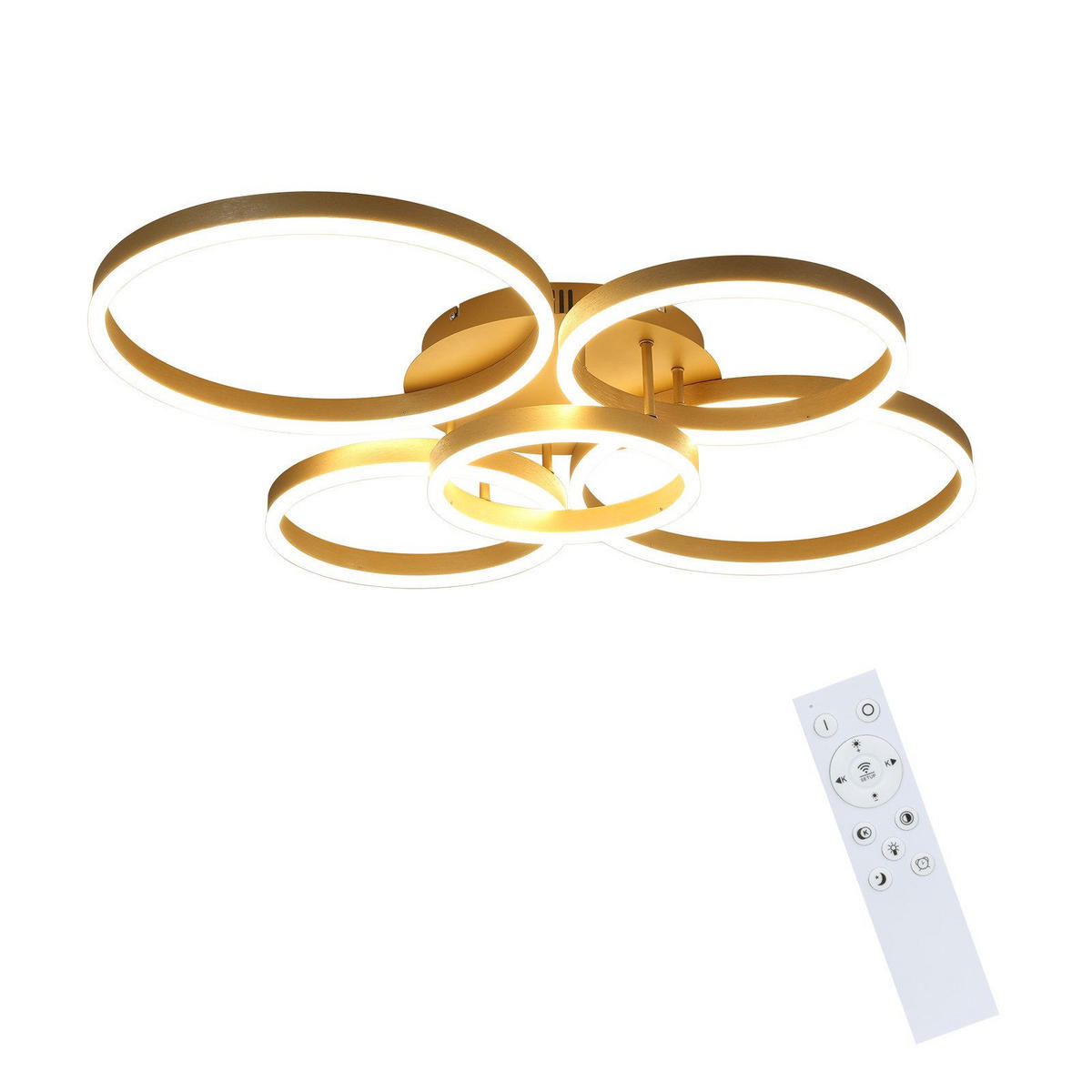 LED-DECKENLEUCHTE Lidbeck 75/94/15.5cm - Goldfarben, Metall (94/75/15.5cm) - Nettlife