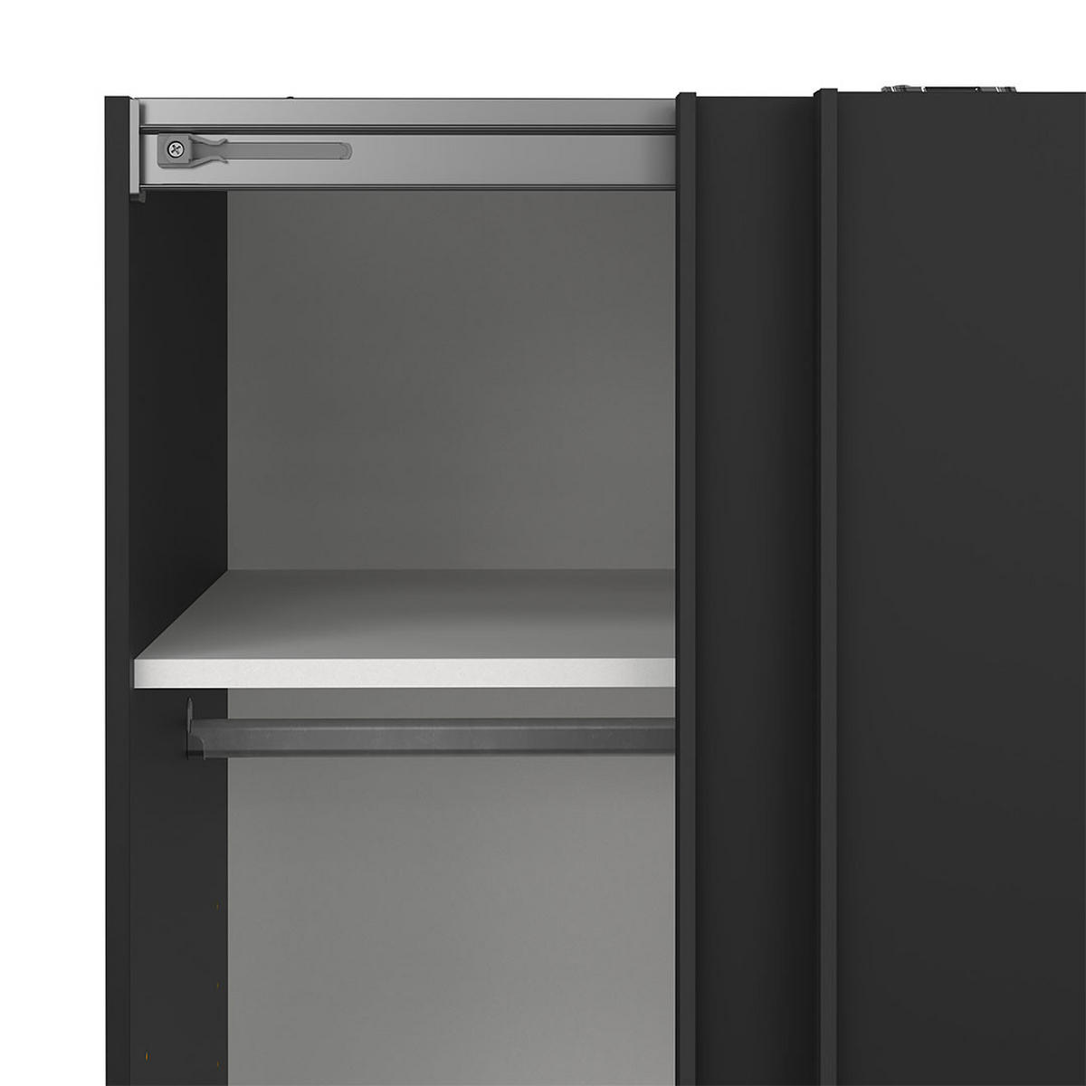 SCHIEBETÜRENSCHRANK, Como, Schwarz, Holzwerkstoff, 119 x 67 x 201 cm - Schwarz, Holzwerkstoff (119/201/67cm) - ebuy24