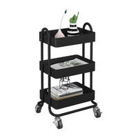 SERVIERWAGEN Pyhäntä - Schwarz, Metall (46/78.5/35cm) - [en.casa]