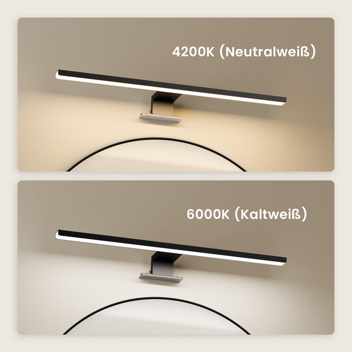 SPIEGELLEUCHTE LED Schwarz 6000K 40/10,5/4 cm - Schwarz, Kunststoff (4/40/10.5cm) - EMKE