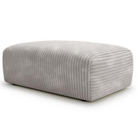 POLSTERHOCKER - Cord - Hellgrau/Schwarz, Kunststoff/Textil (110/40/72cm) - home24